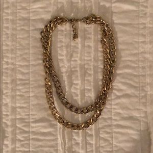 Layered gold chain necklace